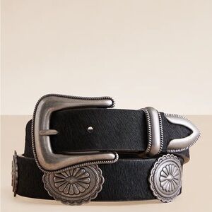 BKE Black Western Concho Leather Belt